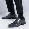 Zapatos de Hombre Transfronterizos Talla Grande 48 Zapatos de Cuero Puntiagudos para Hombre Zapatos Brillantes de Charol para Boda Novio Zapatos Formales de Negocios Zapatos Pequeños de Cuero