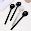 Cuchara Desechable de Té Antiguo Leche Té Gelatina de Hierba Quemada Mango Largo Comercial Postre Plástico Redonda Esmerilada Engrosada