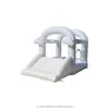 Castillo inflable blanco de nubes, castillo inflable con tema de boda y tobogán, cama elástica inflable comercial para fiestas