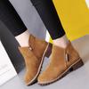 Botas Curtas de Outono e Inverno para Mulheres, Botas Martin de Plataforma Versáteis e Impermeáveis, Botas Quentes de Tamanho Grande para Mulheres para Comércio Exterior, Disponíveis para Dropshipping