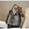 Bolsa Tote Bordada Estilo Coreano para o Dia a Dia de Mulheres, Bolsa Tote Bordada em Seda de Grande Capacidade com Padrões Personalizados, Bolsa de Ombro Leve