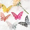 Mariposa Simulada Exportación 3D Corte Estéreo Papel Perlado Pegatinas de Pared Boda Decoración Festiva Floristería Flores Accesorios Florales