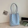 Bolsa de Tote de Pana con Lunares de Gran Capacidad para Mujer 2026 Nuevo Estilo Coreano de Moda Versátil Ins Bolsa de Tote para el Trabajo