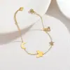 Pulsera de Acero Inoxidable Dorada Multielemento Transfronteriza para Mujer Estilo Ins Europeo y Americano Pulsera que no se decolora Lujo Accesible y Sentido de Alta Gama