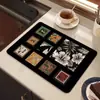 Tapete Escurridor para Encimera de Cocina Mesa de Bar Antideslizante Absorbente Tierra de Diatomeas Anti-Manchas Vajilla Mesa de Comedor Tapete Secador