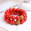 Nova Pulseira de Círculo Único com Folha de Ouro de Cinábrio Vermelho Natural para Homens e Mulheres Cordão de Mão de Transferência da Sorte Contas de Buda Joias Atacado