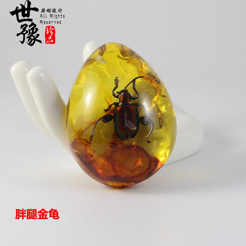 琥珀虫珀吊坠挂件 真昆虫蝎子蝴蝶标本蜜蜡吊坠 速卖通