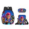 Nuevo Conjunto de Mochila Cubo Salvaje Combinación Dibujos Animados Poliéster Capa Única Estuche para Bolígrafos Bolso de Hombro Mochila Fabricante Venta al por Mayor Caliente