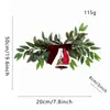Enfeites de sino de Natal, lintel de porta de chifre de boi, galhos de pinho, eucalipto, pingentes de laço, árvore de Natal, decorações vintage pintadas para portas e janelas