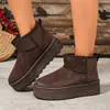 Botas de Nieve para Mujer 2026 Estilo Nuevo de Invierno, Forradas de Felpa y Engrosadas, Cómodas y Cálidas, Botines Cortos Acolchados de Algodón, Zapatos Cálidos de Algodón con Suela Gruesa