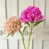 Flores de hortensia artificiales realistas estilo coreano con un toque de alta gama, flores artificiales realistas para decoración del hogar y la sala de estar, flores artificiales de calidad de exportación