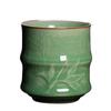 Taza de té pequeña de bambú creativa de celadón de Longquan Xinyu de montaña vacía, taza de té de cerámica para el hogar con logotipo