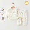 Roupas para Bebê Recém-Nascido Outono e Inverno Algodão Puro Pijama 0-3 Meses 6 Estações Primavera e Outono Conjunto de Roupas de Outono para Bebê