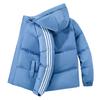 Ropa Gruesa Acolchada de Algodón con Tres Barras Nueva Otoño e Invierno 2024 Ropa Deportiva Holgada de Moda para Hombres Parejas Ropa Acolchada de Algodón con Capucha Transfronteriza para Hombres