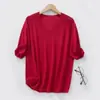 Viento Suave 2026 Verano Nuevo Suéter de Punto de Manga Corta con Cuello en V para Mujer, Camiseta Base Holgada Casual Versátil