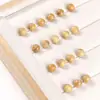 Cuentas Redondas de Sándalo Dorado Natural, Cuentas de Madera Pulidas a Espejo con Agujero Pasante para Pulseras de Bricolaje, Cuentas Espaciadoras y Cuentas de Accesorios
