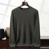 Suéter de lana business casual juvenil, suéter base de cuello plano para hombre, nuevo estilo otoño/invierno, suéter versátil de cachemira