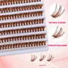Cílios postiços segmentados de grande volume DIY marrom natural diários espessos fáceis de aplicar 40D cílios de cola quente transfronteiriços