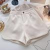 Pantalones cortos de lana para mujer de cintura alta, otoño temprano invierno 2022, nuevos, para exterior, pantalones para botas casuales de pierna ancha, negros