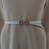Novo Cinto Fino para Mulheres, Couro Genuíno, Versátil Decorativo com Nó, Preto da Moda para Vestido, Cintura de Suéter