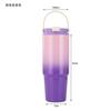 Vaso de hielo de doble capa con degradado de color de acero inoxidable 304, portátil para exteriores, para coche, con ventosa
