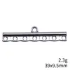 39X9,5mm 2,3g Prata Antiga Pingente Pequeno DIY Material Artesanal Conector de Brinco Poroso