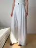 Pantalones Anchos de Traje Negro Estilo Old Money Fone Jianhe para Mujer, Nuevos de Primavera de Cintura Alta de Doble Pinza Sueltos Rectos de Largo Completo