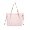 Bolsas de Moda Transfronterizas, Venta al por Mayor de Nicho Coreano, Bolsos de Mano Frescos Estilo Coreano, Bolsos Tote de Hombro Único con Cuadros y Bloques de Color para el Trabajo
