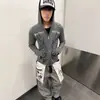 26AW*Tótem Único Nota Musical Gótica*Estilo Asiático Ligero Rayas Cremallera Ajuste Delgado Sudadera Cardigan Chaqueta para Hombres y Mujeres