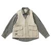 Ropa de Hombre Beijie Marca de Moda Americana 2023 Otoño Nuevo Camisa de Retazos a Rayas Falso Dos Piezas Diseño Ins Chaqueta