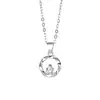 Colar S999 Prata Pura Mobius Zircônia Anel Geométrico Corrente de Clavícula Prata Esterlina Moda Simples de Alto Padrão Luxo Acessível