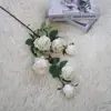Simulación de Rosa de Rama Larga 6 Arreglo Floral de Flor de Rosa Diamante con Salón de Bodas Material de Flor Suave Flor de Seda de Comercio Exterior Flor Artificial