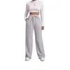 2026 Pantalones Largos Deportivos de Pierna Recta de Cintura Alta de Pierna Ancha Casuales con Cordón Pantalones de Chándal Moda Femenina Tendencia