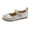 Zapatos Mary Jane para Mujer, de Suela Plana, Adecuados para Faldas, Nuevo Estilo Verano y Otoño 2026, Versátiles, de Suela Suave, Color Plateado, Estilo Retro Francés