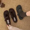 Zapatos de Algodón con Pelo Antideslizantes de Fondo Plano Cálidos de Terciopelo Francés Retro para Mujer 2026 Nuevos Versátiles Mary Jane Otoño/Invierno