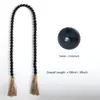 Cuerda de Cáñamo Borla Cadena de Cuentas de Madera Bandeja de Tronco Colgante Decorativo Fabricante Stock Guirnalda de Cuentas de Madera