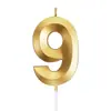 Venta Caliente Al por Mayor Transfronteriza Velas de Cumpleaños Decoración para Pastel Números Chapados en Oro Azul Rosa Dorado Velas Numéricas Coloridas