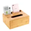 Caja de pañuelos de bambú con logotipo personalizado, caja de pañuelos publicitaria, almacenamiento para el hogar, restaurante, hotel, oficina, caja de pañuelos