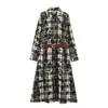 Ins Atacado de Roupas Femininas Estilo Europeu Transfronteiriço Outono 2026 Nova Estampa Vestido Estilo Camisa com Cinto 8614223