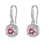 Aretes de moissanita simulación de transmisión en vivo para mujer estilo Ins amor plata de ley S925 circonita seis garras aretes de moissanita aretes