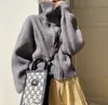 Cárdigan de punto con cremallera estilo coreano, estilo perezoso, para mujer 2026 Otoño e Invierno, chaqueta suéter casual holgada, suave, top para mujer
