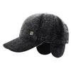 Boné de Baseball Novo de Inverno Espessado Chapéu à Prova de Vento Casual ao Ar Livre Proteção de Orelha Quente Chapéu de Algodão Chapéu de Pele Artificial Masculino