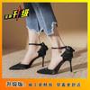 Salto Alto Branco para Mulheres 2025 Novo Verão Estileto Design de Nicho Vestido Francês Sapatos de Casamento Sapatos de Dama de Honra