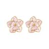 Pendientes de Acero de Titanio Transfronterizos Pendientes de Flor de Gota de Aceite Morado Pendientes de Moda Tendencia Versátiles Pendientes Dulces Pequeños Frescos para Mujeres