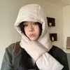 Gorro de Lei Feng de Invierno 2026 para Mujer, Protección Cálida para el Cuello, Algodón a Prueba de Viento, Corona Redonda, Visera Corta, Gorro Plegable