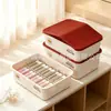 Caja de almacenamiento de ropa interior apilable, a prueba de polvo, multicapa, para uso doméstico, con compartimentos para organizar sujetadores, ropa interior y calcetines