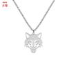 Nuevo Collar Cabeza de Lobo Cadena de Moda Colgante de Acero Inoxidable Clavícula Hombre Temperamento Simple Joyería Animal