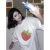 Camiseta Estampada Estilo Europeu com Manga Curta, Padrão da Moda para Mulheres Baixas, Camiseta de Manga Curta 100% Algodão, Camiseta de Algodão Harajuku para o Verão