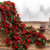 Guirnalda de Rosas Simuladas, Ratán de Flores Falsas, Decoración de Tubería de Agua para Aire Acondicionado Doméstico, Arco de Boda Envuelto con Ratán de Vid de Peonías