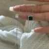Colgante pequeño de cubo de plata pura S925 de lujo ligero, collar simple de moda de alta gama, cadena para la clavícula, joyería de plata Meilong